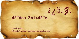 Édes Zoltán névjegykártya
